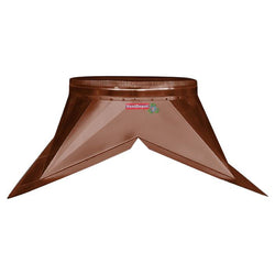 $1093.10 - 24"Ø Neck, Copper Ridge Base, Flange 4", Square Opening 30x30", Height 10", 12/12 Pitch, USCRB-168, RB24CO P 12/12, Shipping Size: 30X30X14 in, 60 lb, Lead Time: 45 Business Days