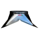 $753.06 - 24"Ø Neck, Galvanized Ridge Base, Flange 4", Square Opening 30x30", Height 10", 12/12 Pitch, USGRB-168, RB24GO P 12/12, Shipping Size: 30X30X14 in, 60 lb, Lead Time: 45 Business Days