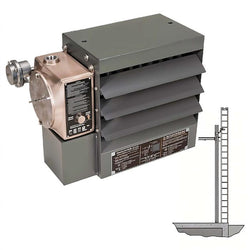 $13665.20 - Kw 25, 85400BTUs, 600V, 3 PH, 24.9 A, Temp. °F 32.8, Air Throw 43’, CFM 2450, Includes HLPM1525 Pipe Mounting Kit for ., USHLU-027, HLA 20-600360-25.0-24, + HLPM1525, Shipping Size: 68X58X63 in, 225 lb, Lead Time: 25 Business Days