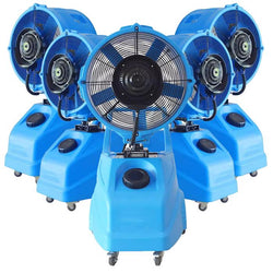  $14727.21 - 5 Pcs, 26"Ø, 110/120V, 60Hz, 1.3Hp, 8000CFM, 26" Air Outlet, 3000 Sq.Ft., 42.5 gal, 3 Speeds, 1.6 gal/h. , USTKN-005, PMF260660 (x5), Shipping Size: 97X83X71 in, 760 lb, Lead Time: 30 Business Days