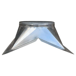 $333.51 - 24"Ø Neck, Aluminum Ridge Base, Flange 4", Square Opening 30x30", Height 10", 12/12 Pitch, USADG-168, RB24AO P 12/12, Shipping Size: 30X30X14 in, 27 lb, Lead Time: 45 Business Days